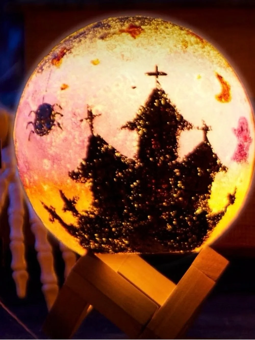 Paint Your Moon Lamp Painting Kit - Purple Blue Galaxy
